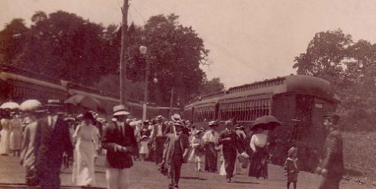 Chesapeake Beach Railroad; people arriving for the day