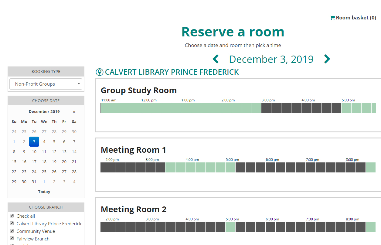 New Meeting Room Reservation System Calvert Library