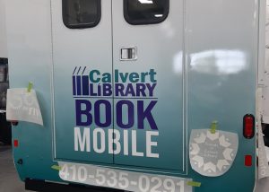 Calvert Library bookmobile August 2021 - being wrapped